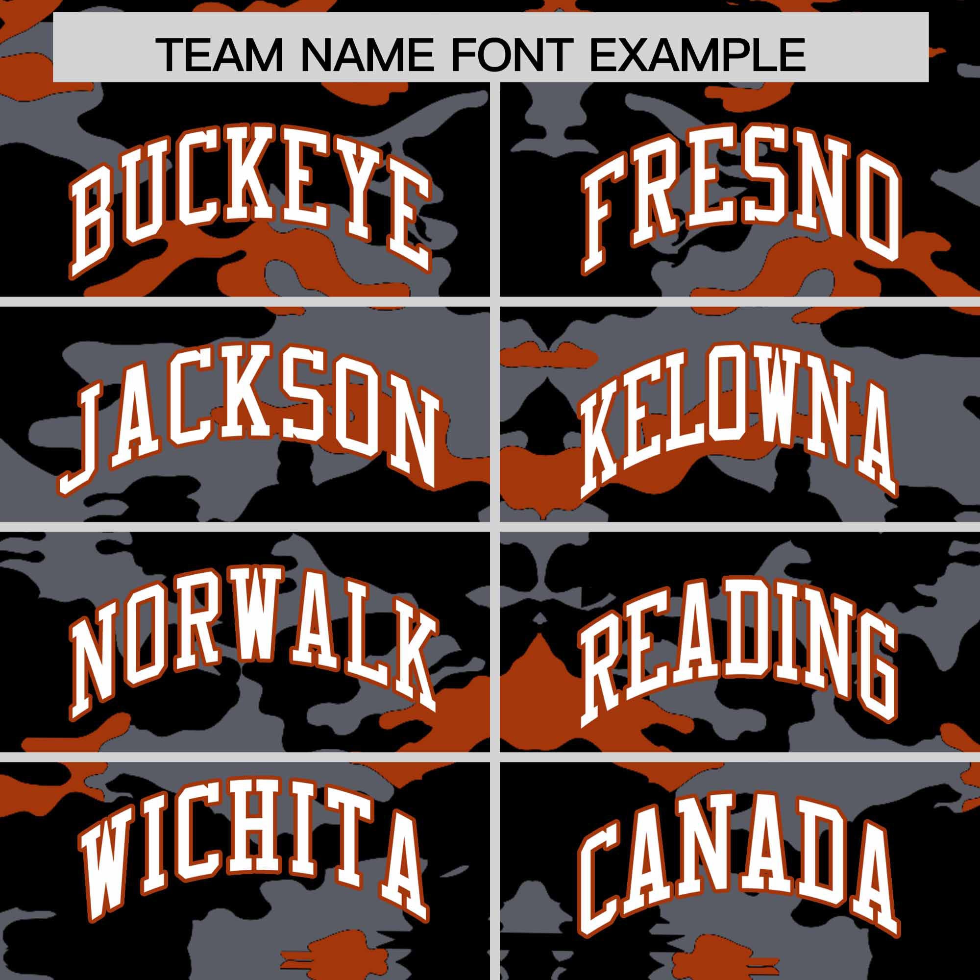 Custom Black Gray and Texas Orange Camo Fashion Authentic Sleeveless Baseball Jersey