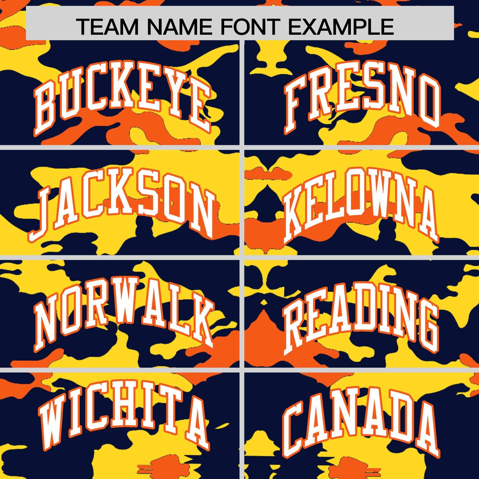 Custom Navy Gold and Orange Camo Fashion Authentic Sleeveless Baseball Jersey