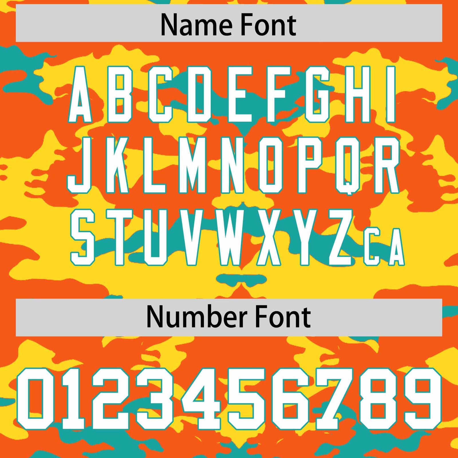 Custom Orange Gold and Aqua Camo Fashion Authentic Sleeveless Baseball Jersey