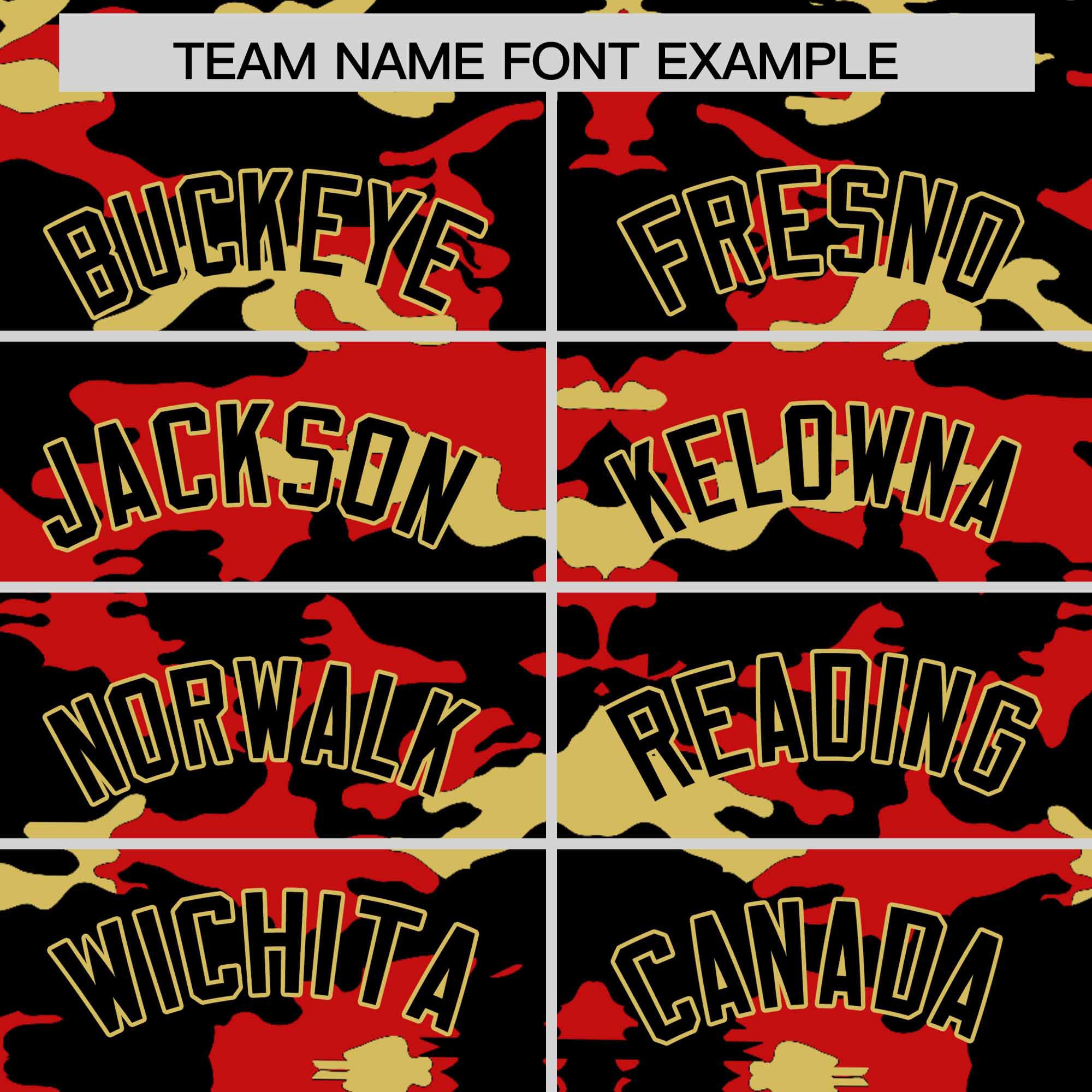 Custom Black Red and Old Gold Camo Fashion Authentic Sleeveless Baseball Jersey