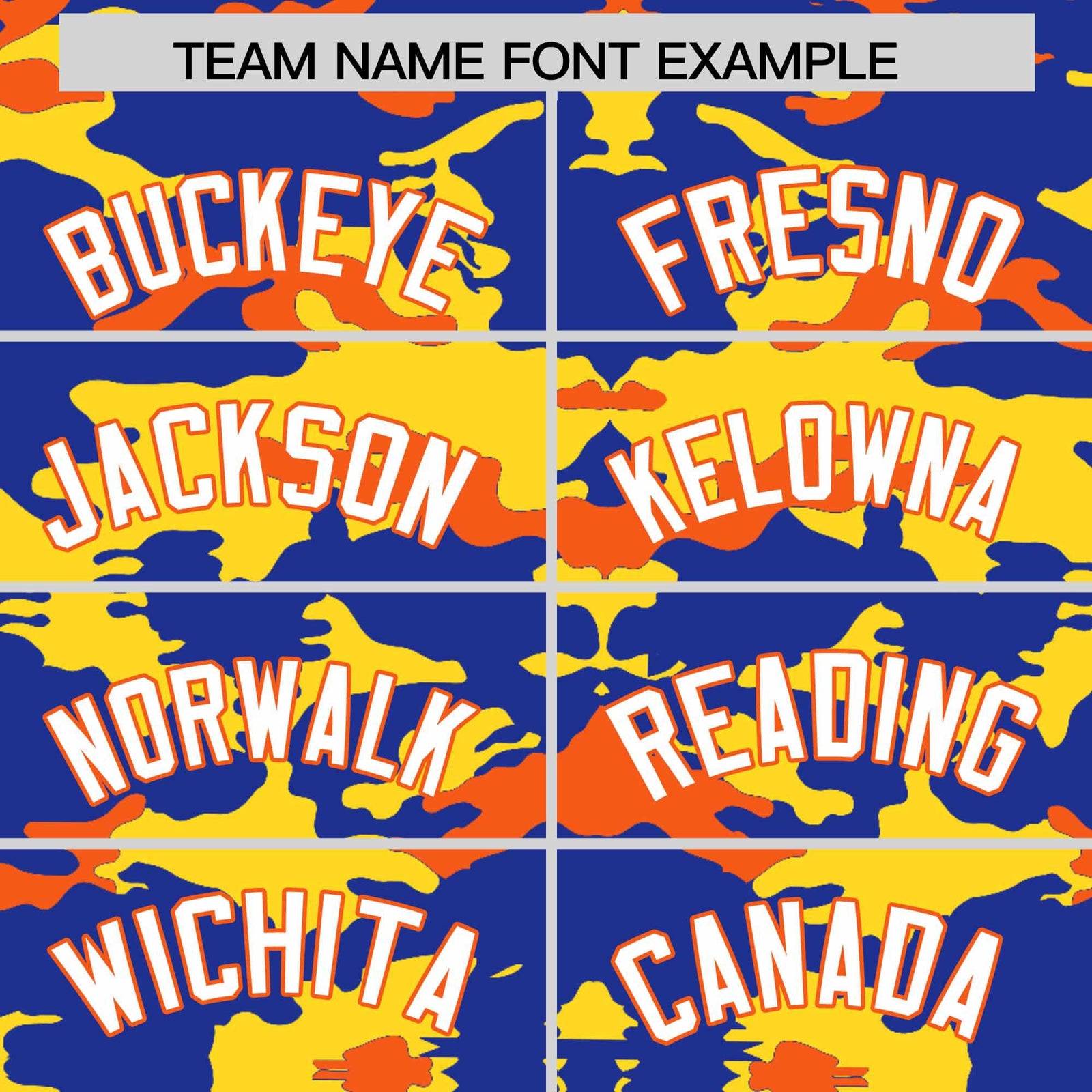 Custom Royal Gold and Orange Camo Fashion Authentic Sleeveless Baseball Jersey