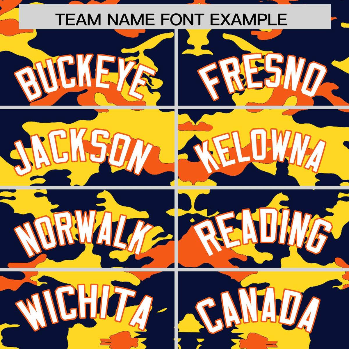 Custom Navy Gold and Orange Camo Fashion Authentic Sleeveless Baseball Jersey