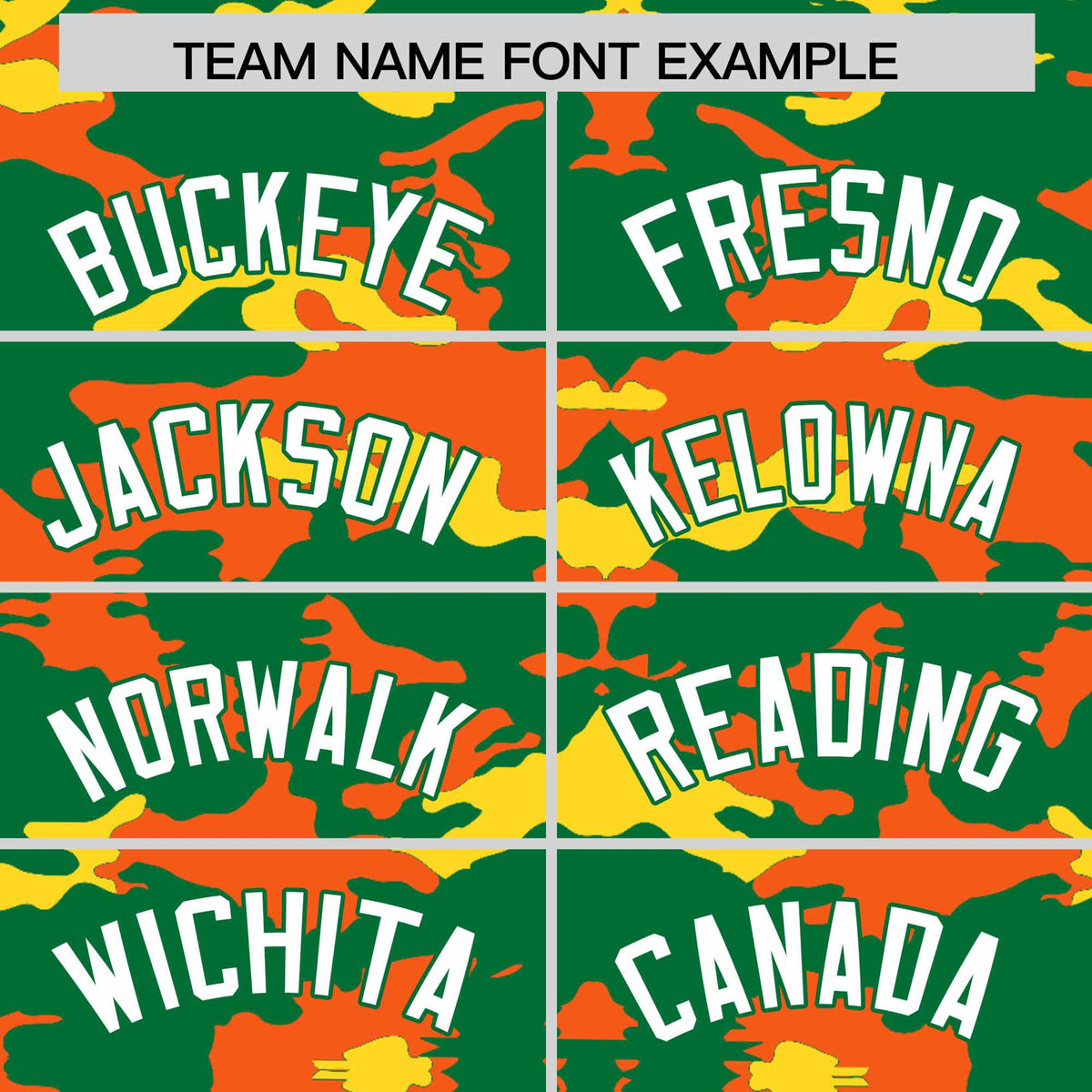 Custom Kelly Green Orange and Gold Camo Fashion Authentic Sleeveless Baseball Jersey