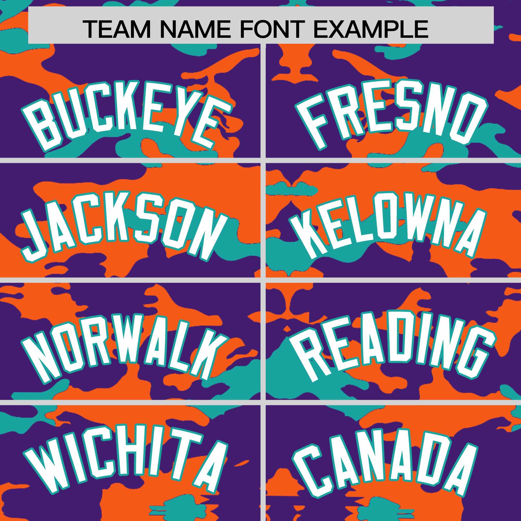Custom Purple Orange and Aqua Camo Fashion Authentic Sleeveless Baseball Jersey