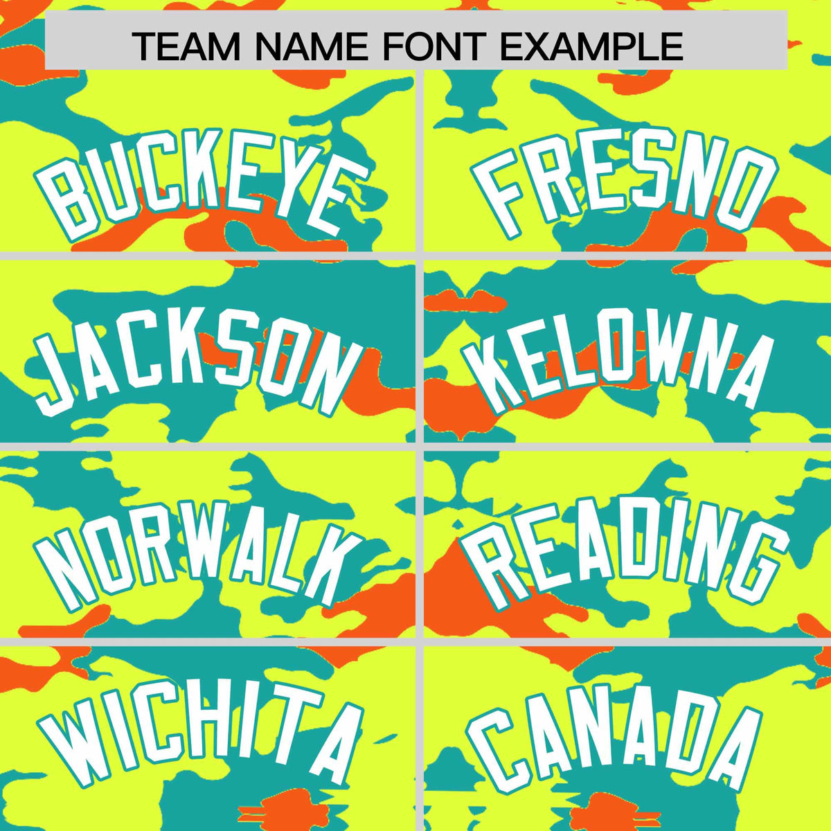 Custom Fluorescent Green Aqua and Orange Camo Fashion Authentic Sleeveless Baseball Jersey