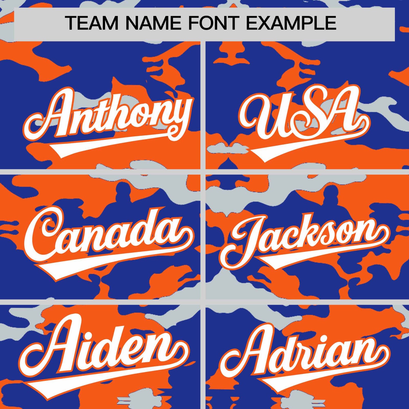 Custom Royal Orange and Silver Camo Fashion Authentic Sleeveless Baseball Jersey