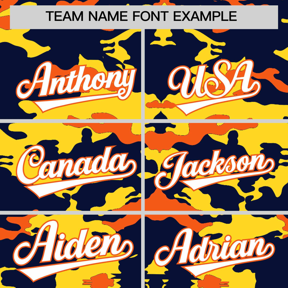 Custom Navy Gold and Orange Camo Fashion Authentic Sleeveless Baseball Jersey