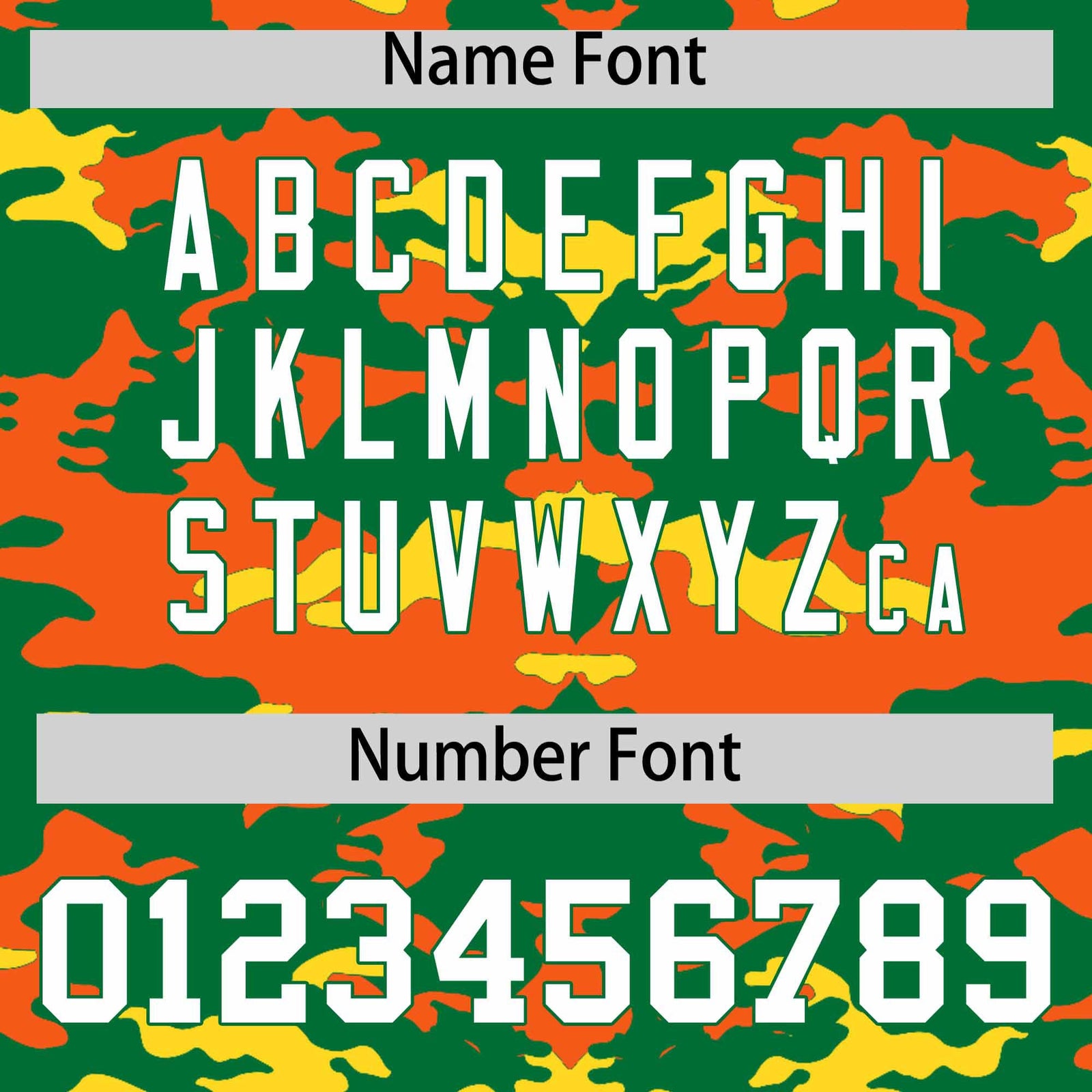 Custom Kelly Green Orange and Gold Camo Fashion Authentic Sleeveless Baseball Jersey