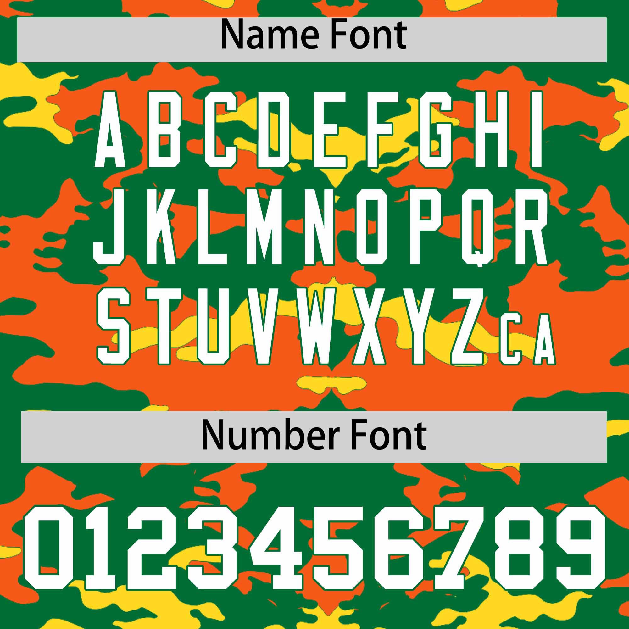 Custom Kelly Green Orange and Gold Camo Fashion Authentic Sleeveless Baseball Jersey