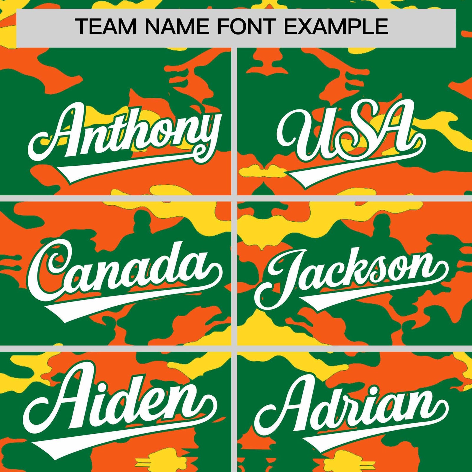 Custom Kelly Green Orange and Gold Camo Fashion Authentic Sleeveless Baseball Jersey