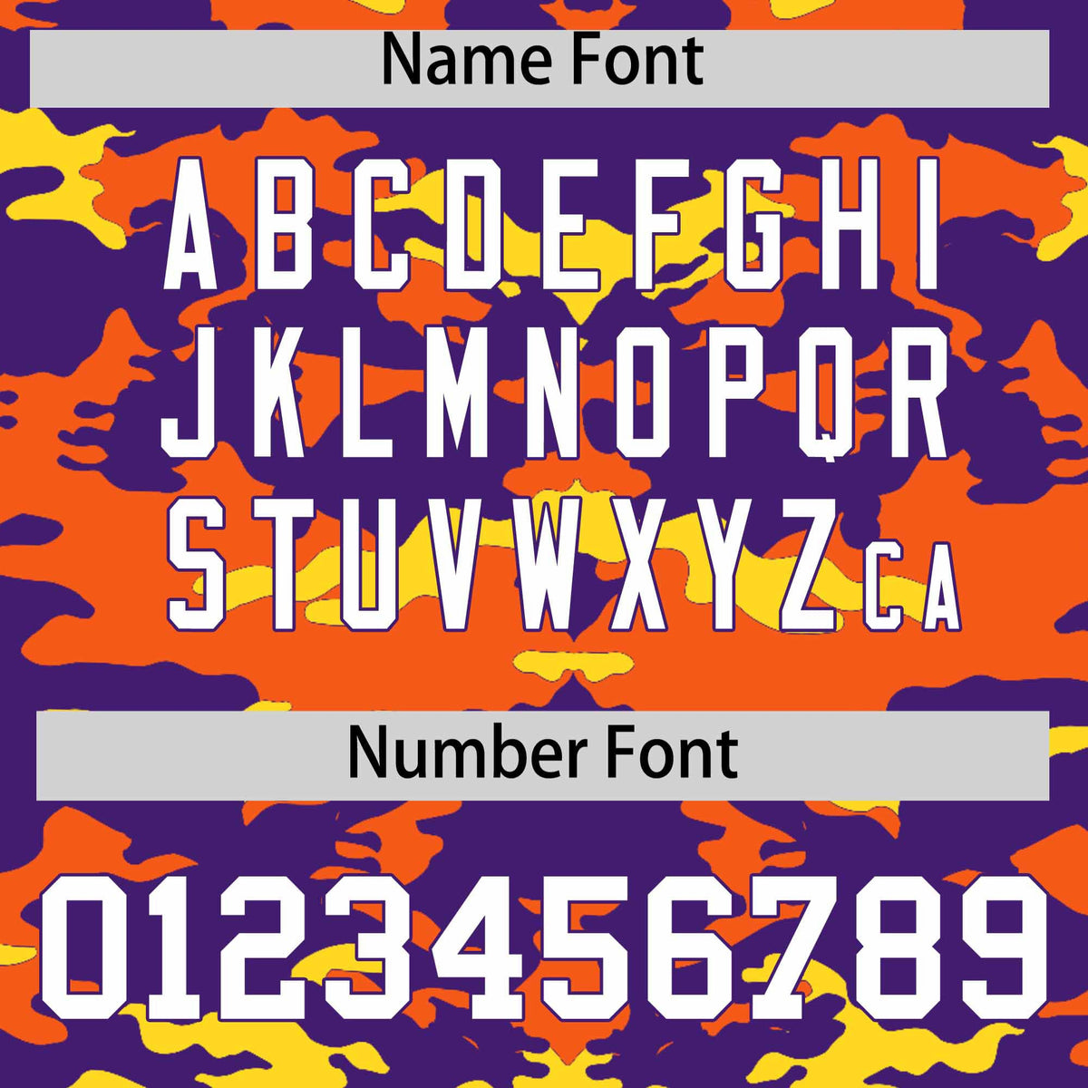 Custom Purple Orange and Gold Camo Fashion Authentic Sleeveless Baseball Jersey