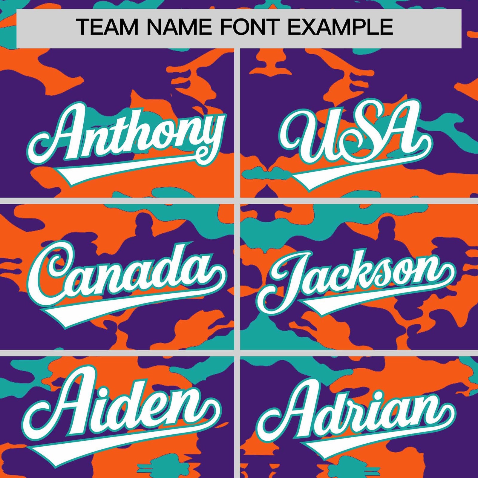 Custom Purple Orange and Aqua Camo Fashion Authentic Sleeveless Baseball Jersey