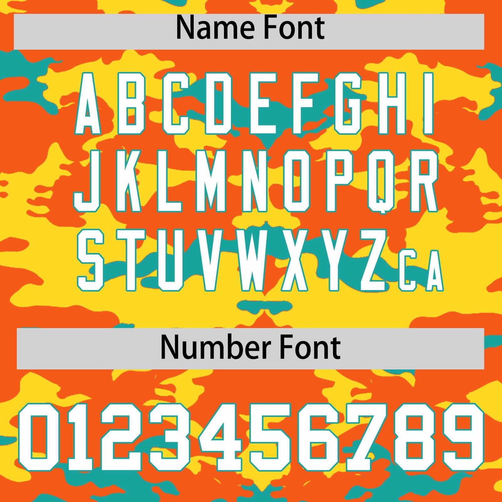 Custom Orange Gold and Aqua Camo Fashion Authentic Sleeveless Baseball Jersey