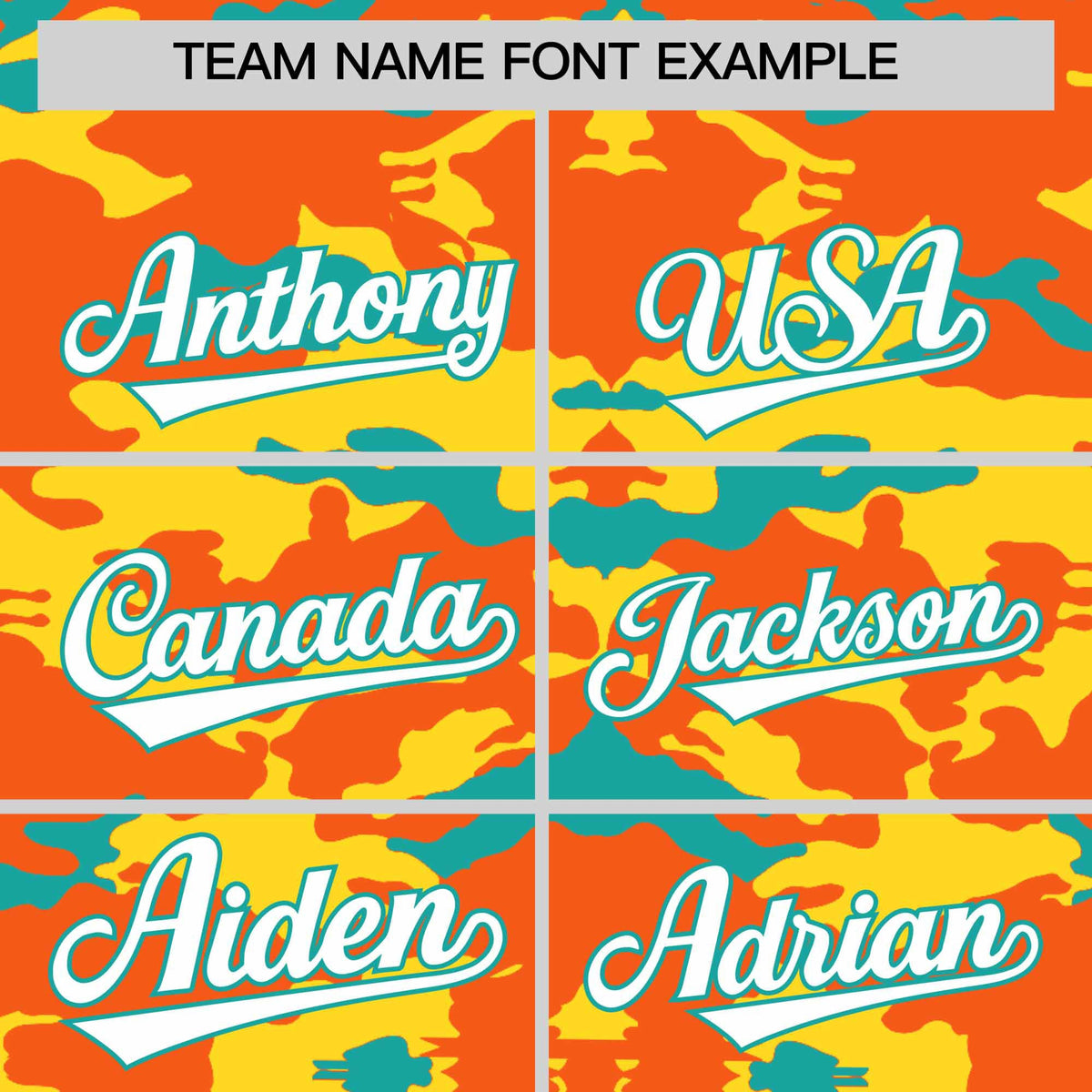 Custom Orange Gold and Aqua Camo Fashion Authentic Sleeveless Baseball Jersey