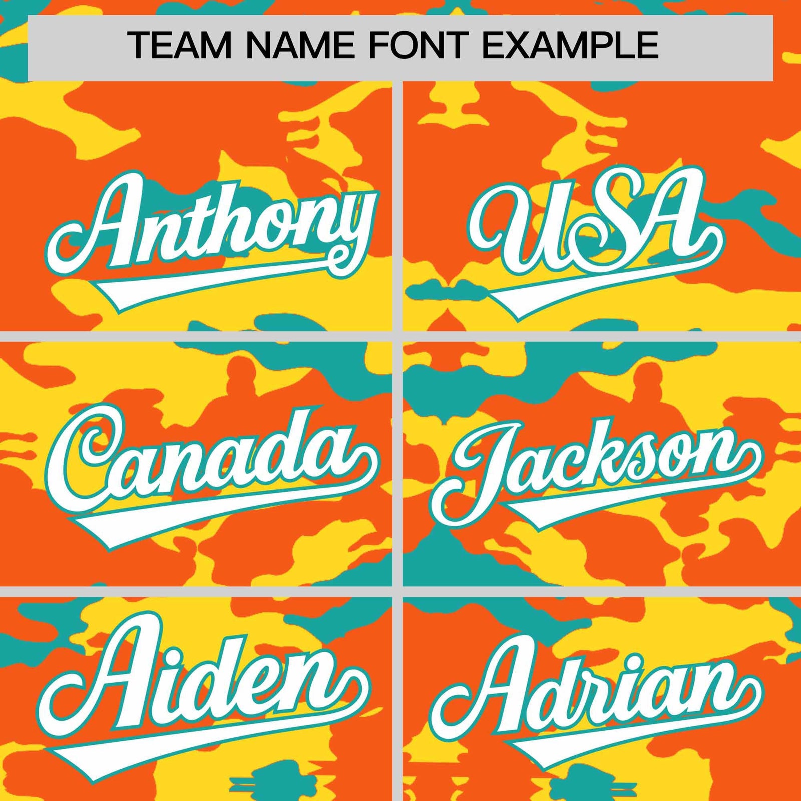 Custom Orange Gold and Aqua Camo Fashion Authentic Sleeveless Baseball Jersey