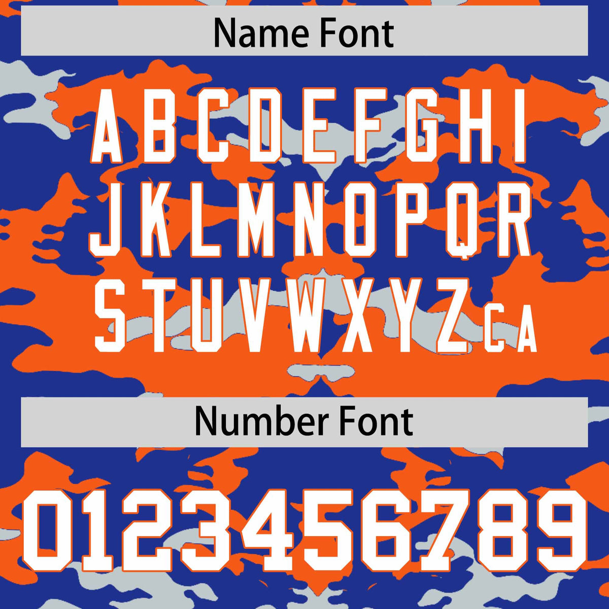 Custom Royal Orange and Silver Camo Fashion Authentic Sleeveless Baseball Jersey