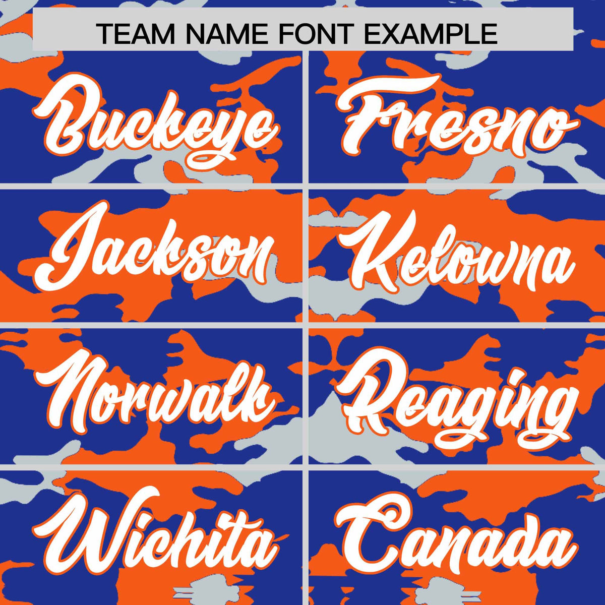 Custom Royal Orange and Silver Camo Fashion Authentic Sleeveless Baseball Jersey