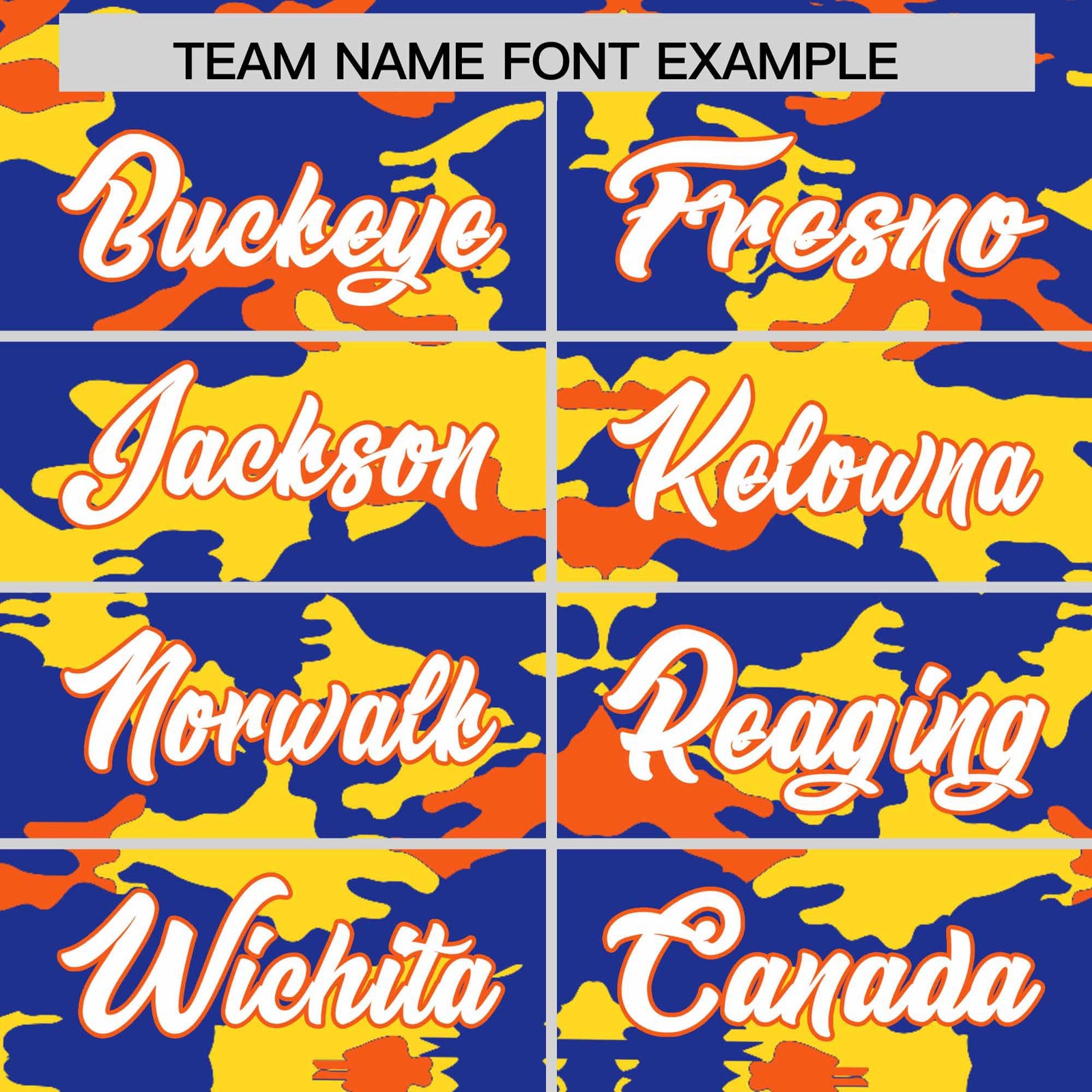 Custom Royal Gold and Orange Camo Fashion Authentic Sleeveless Baseball Jersey