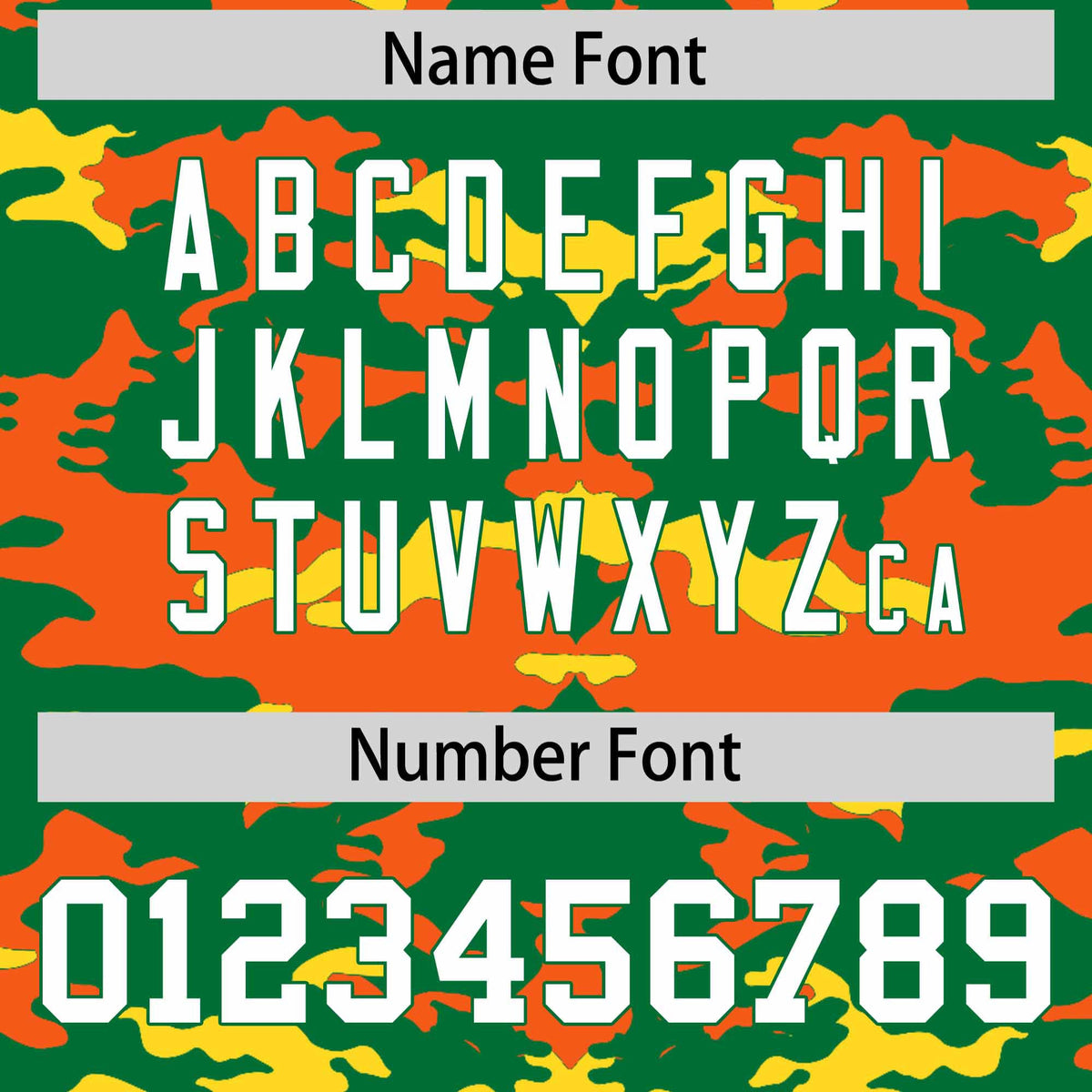 Custom Kelly Green Orange and Gold Camo Fashion Authentic Sleeveless Baseball Jersey