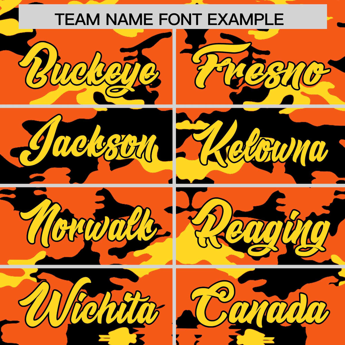 Custom Orange Black and Gold Camo Fashion Authentic Sleeveless Baseball Jersey