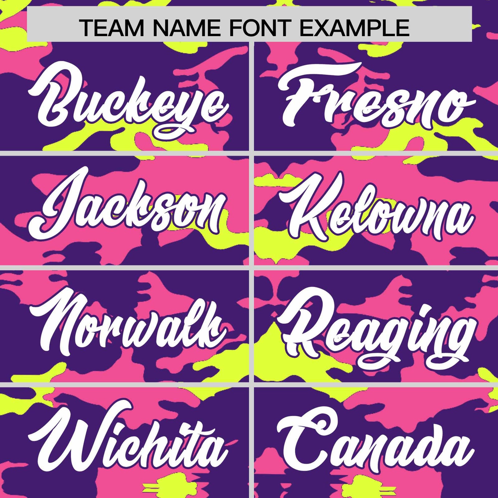 Custom Purple Pink and Fluorescent Green Camo Fashion Authentic Sleeveless Baseball Jersey