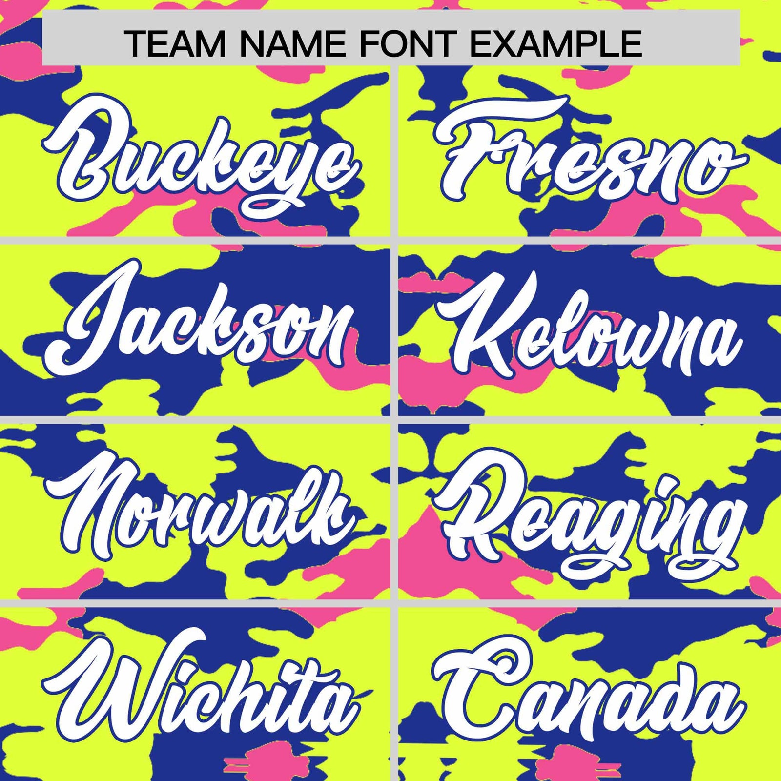 Custom Fluorescent Green Royal and Pink Camo Fashion Authentic Sleeveless Baseball Jersey