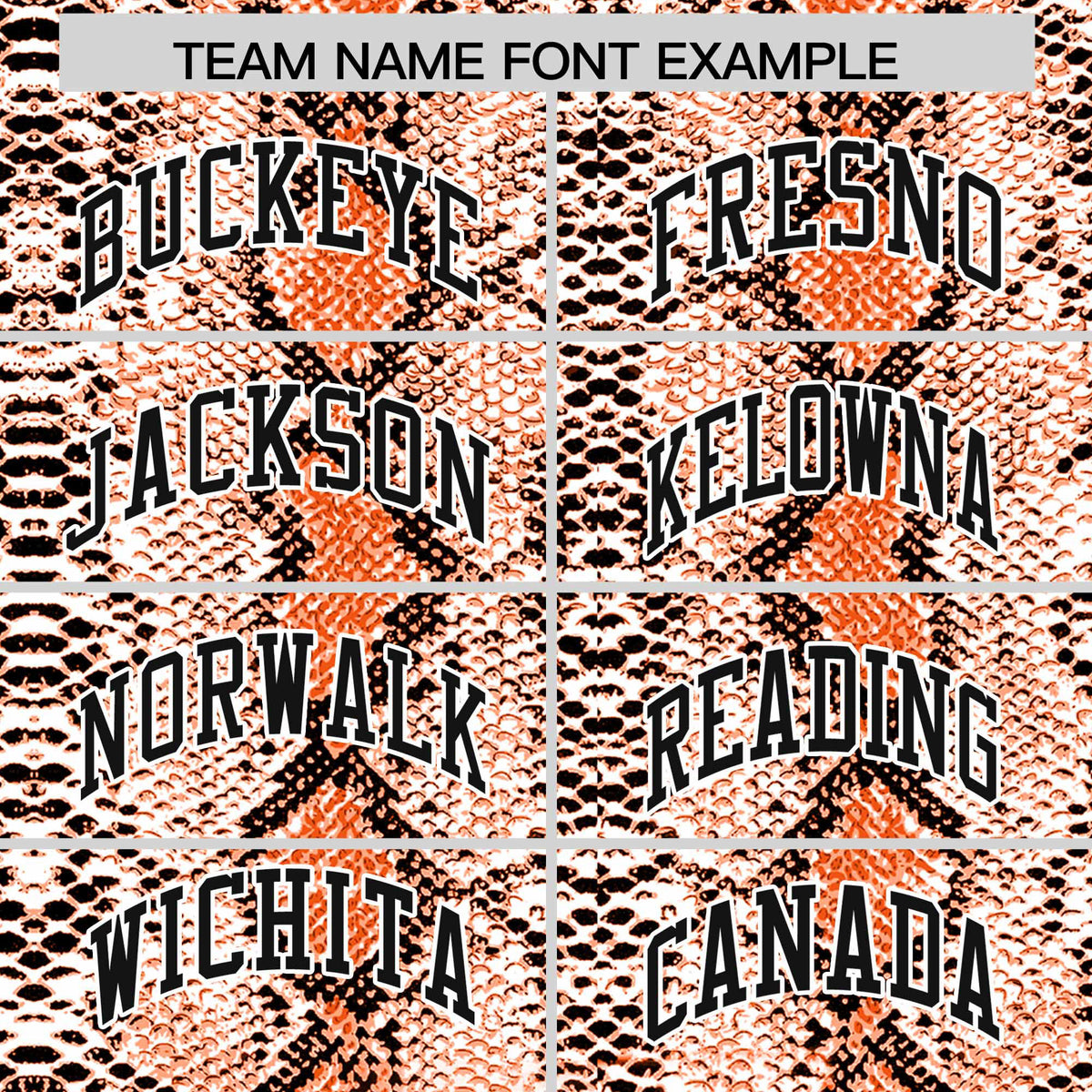 Custom Orange Snakeskin Pattern Authentic Sleeveless Baseball Jersey