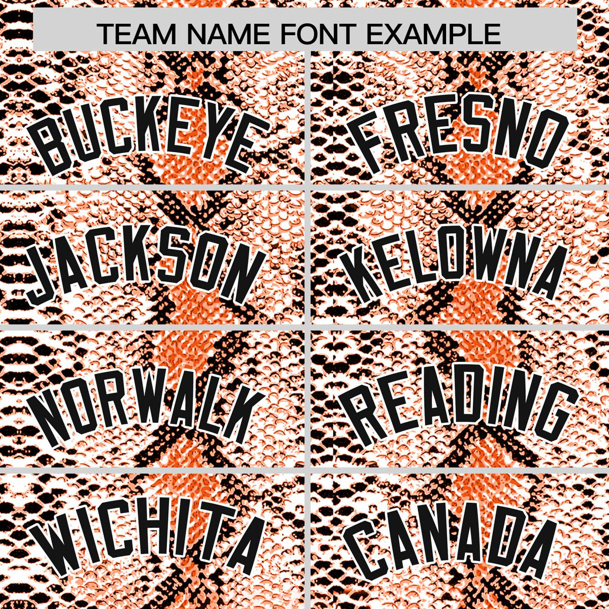 Custom Orange Snakeskin Pattern Authentic Sleeveless Baseball Jersey