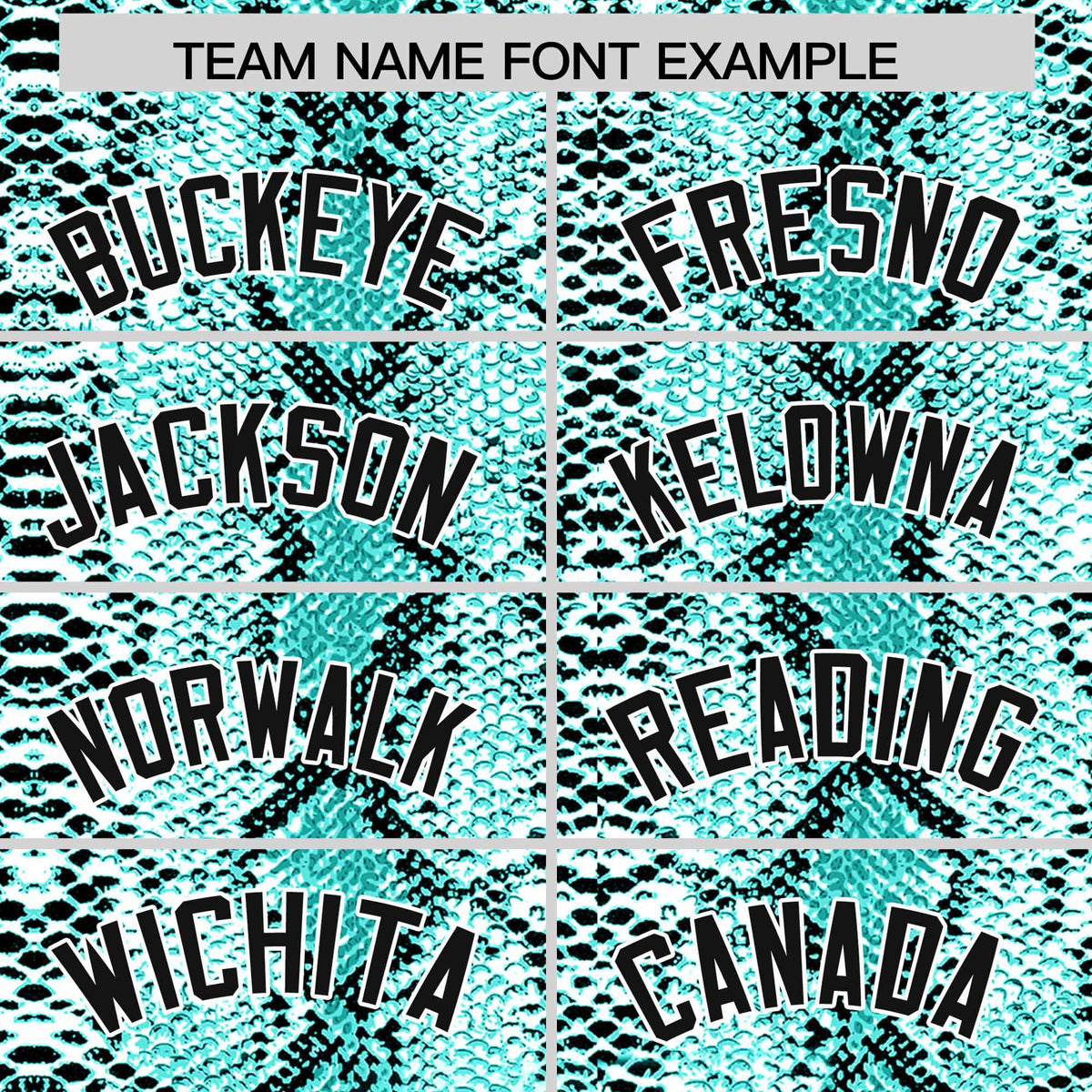 Custom Aqua Snakeskin Pattern Authentic Sleeveless Baseball Jersey