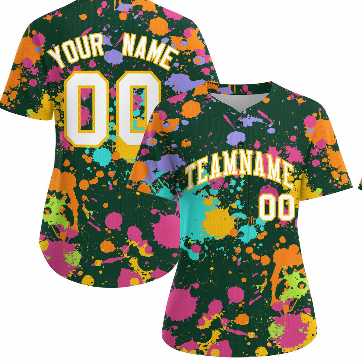 Custom Green Graffiti Fashion Baseball Jersey For Women