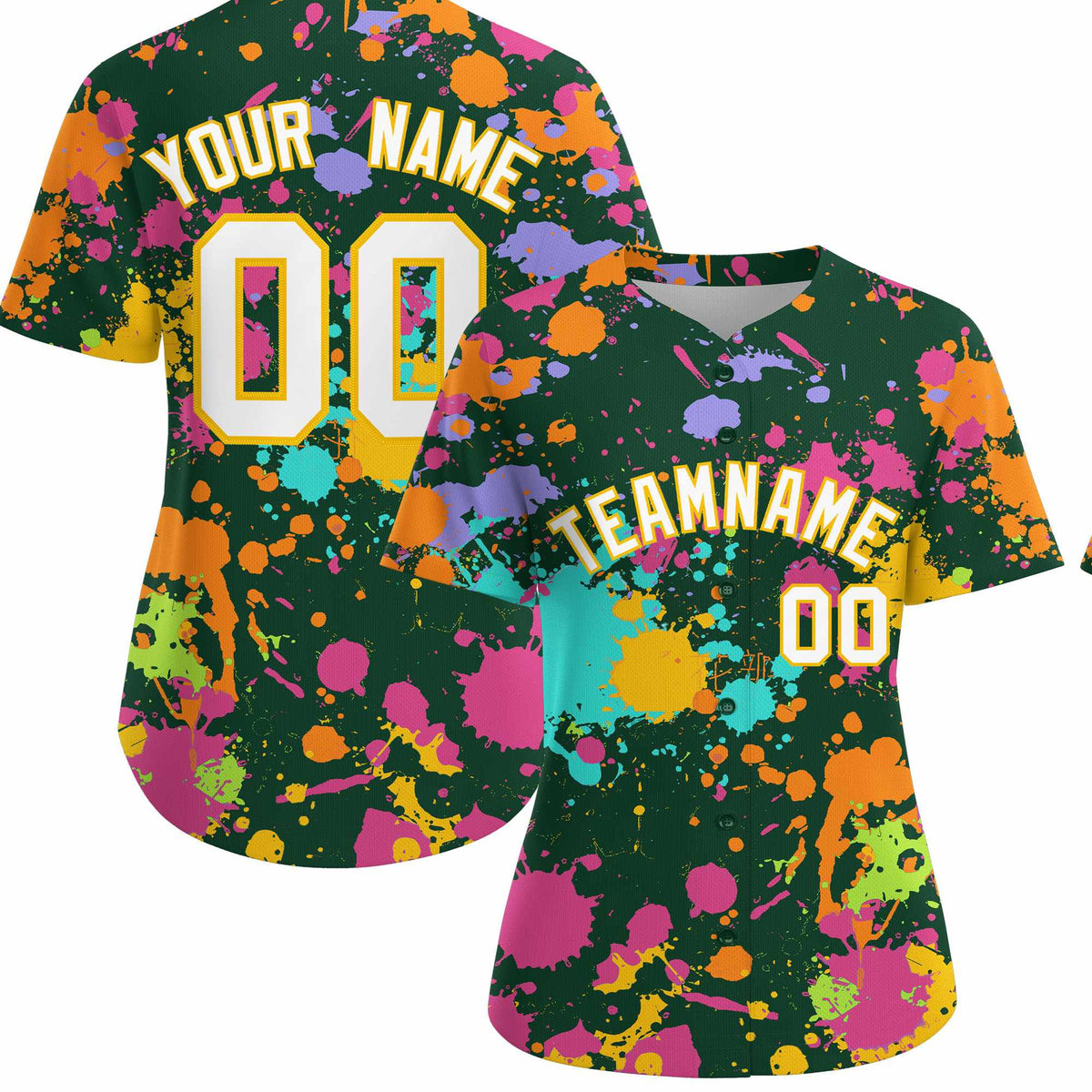 Custom Green Graffiti Fashion Baseball Jersey For Women