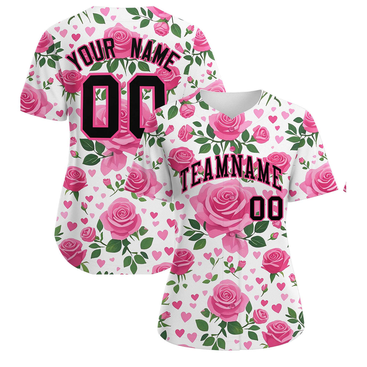 Custom White Black Breast Cancer Awareness Month Pink Ribbon Authentic Baseball Jersey for Women