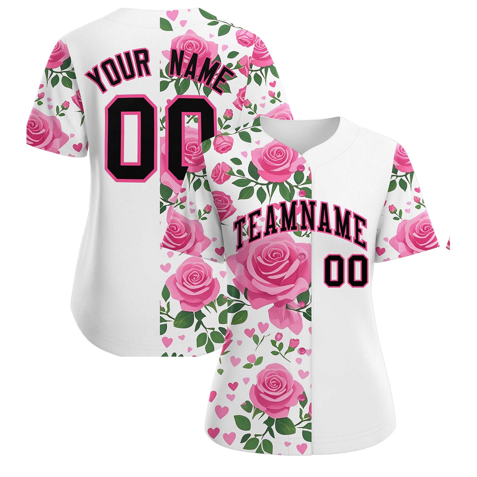Custom White Black Breast Cancer Awareness Month Pink Ribbon Authentic Baseball Jersey for Women