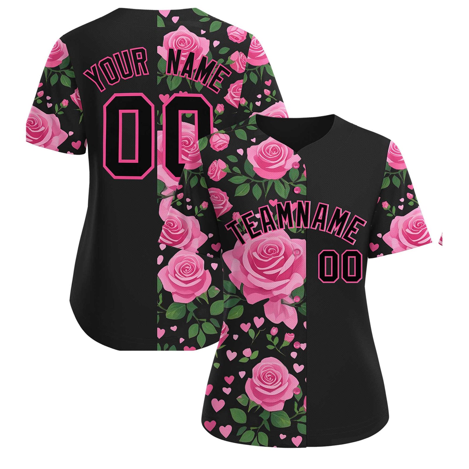 Custom Black Pink Breast Cancer Awareness Month Pink Ribbon Authentic Baseball Jersey for Women