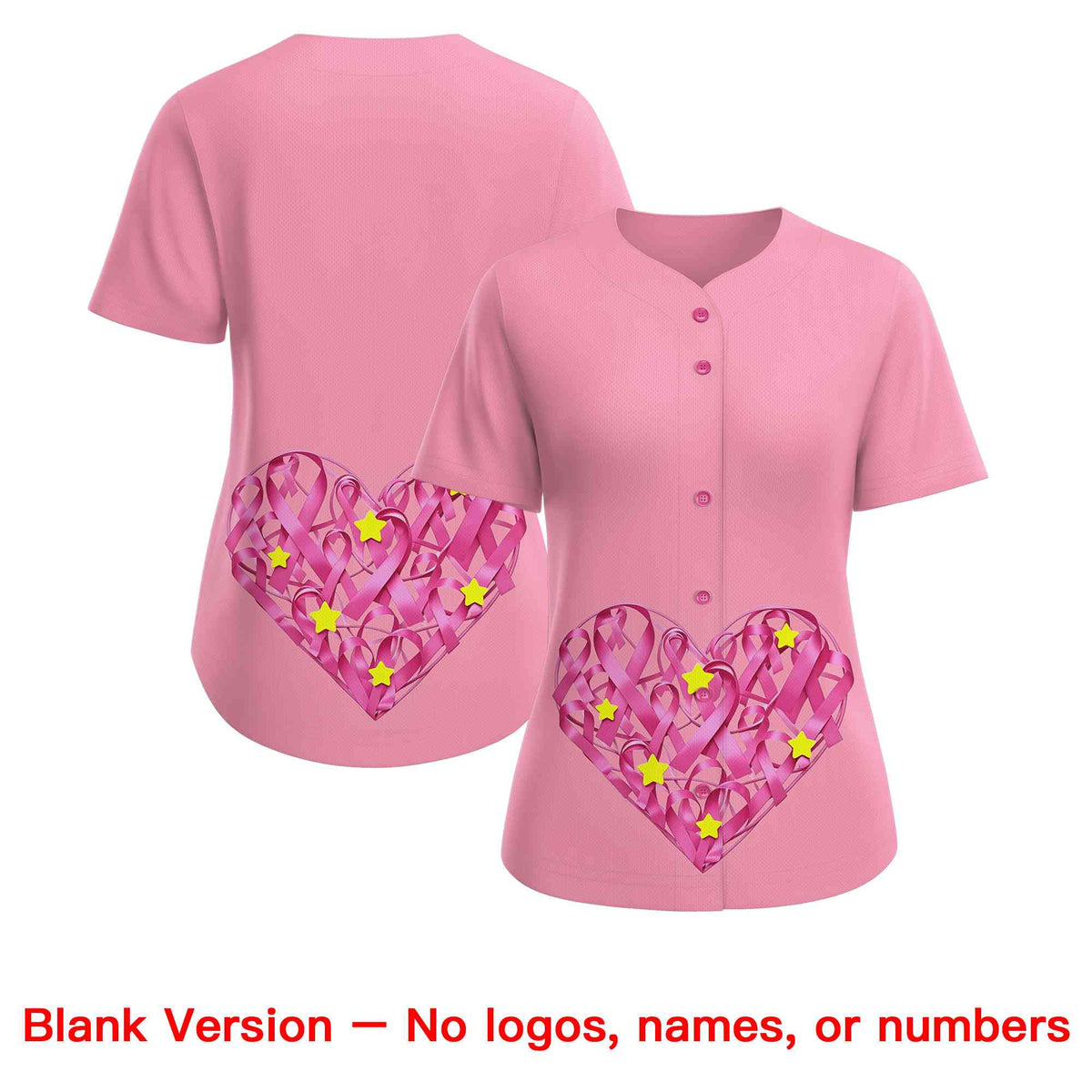 Custom Light Pink Pink Breast Cancer Awareness Month Pink Ribbon Authentic Baseball Jersey for Women| KXKSHOP