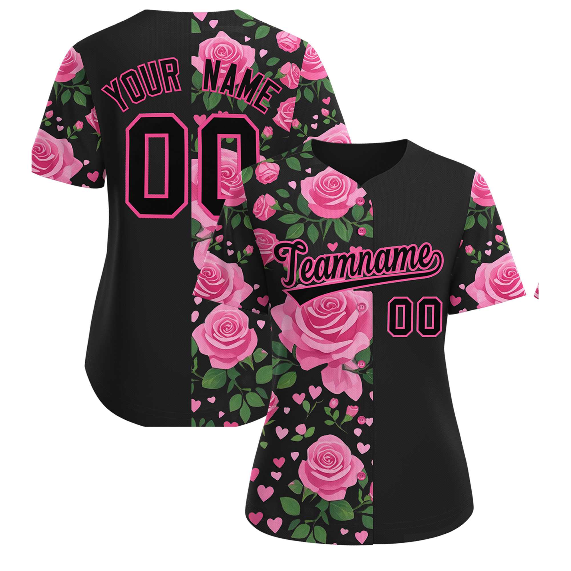 Custom Black Pink Breast Cancer Awareness Month Pink Ribbon Authentic Baseball Jersey for Women| KXKSHOP