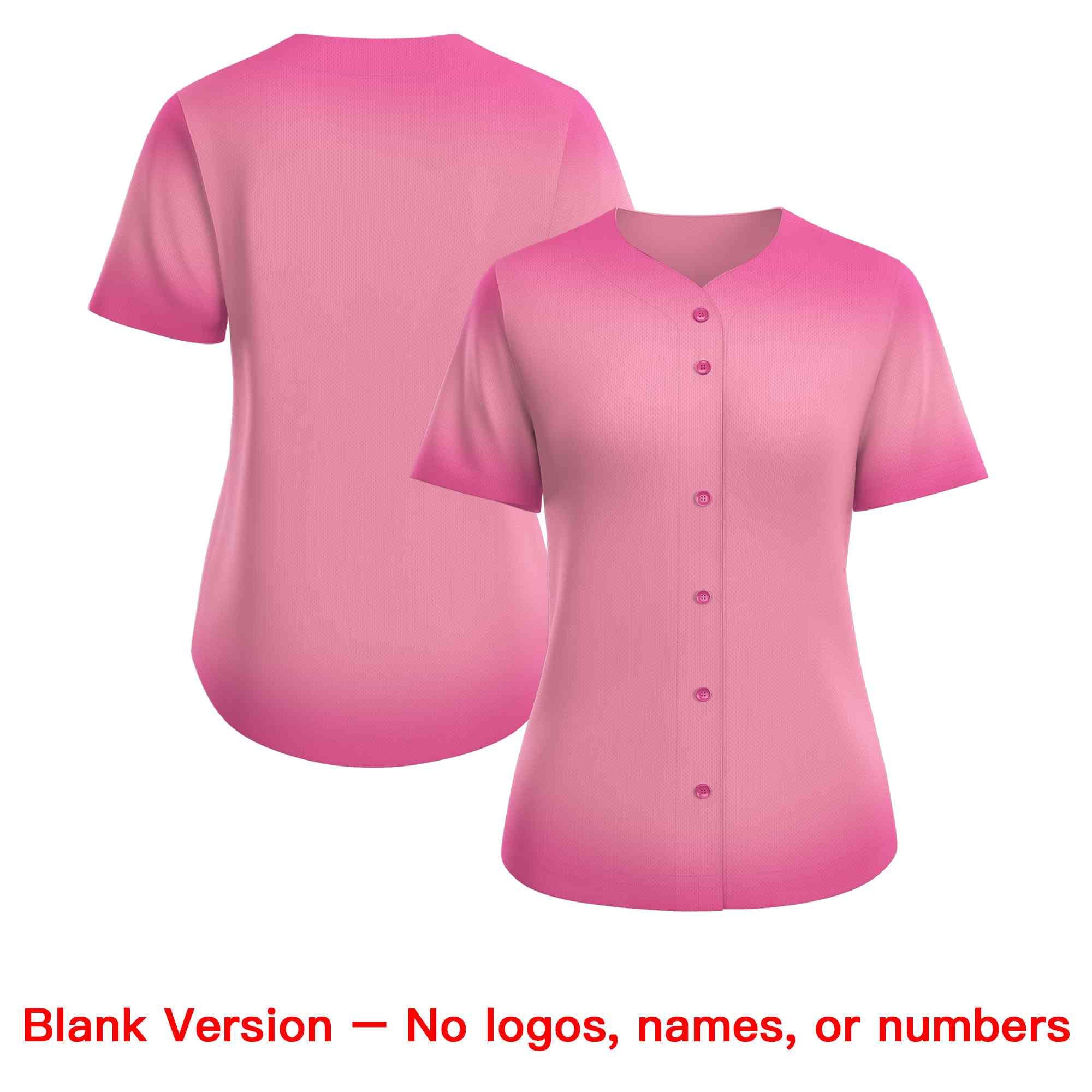 Custom Light Pink Pink Breast Cancer Awareness Month Pink Ribbon Authentic Baseball Jersey for Women| KXKSHOP