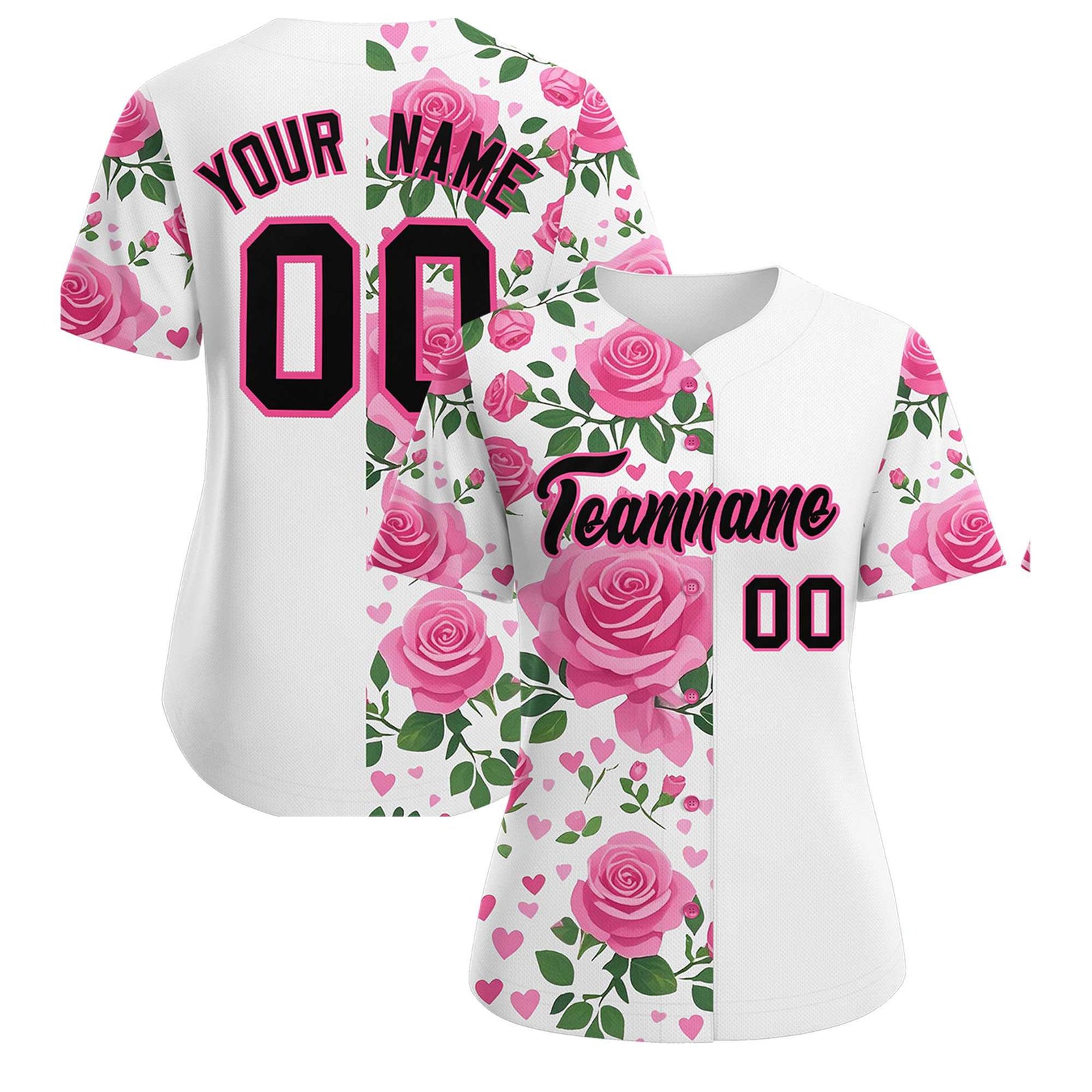 Custom White Black Breast Cancer Awareness Month Pink Ribbon Authentic Baseball Jersey for Women