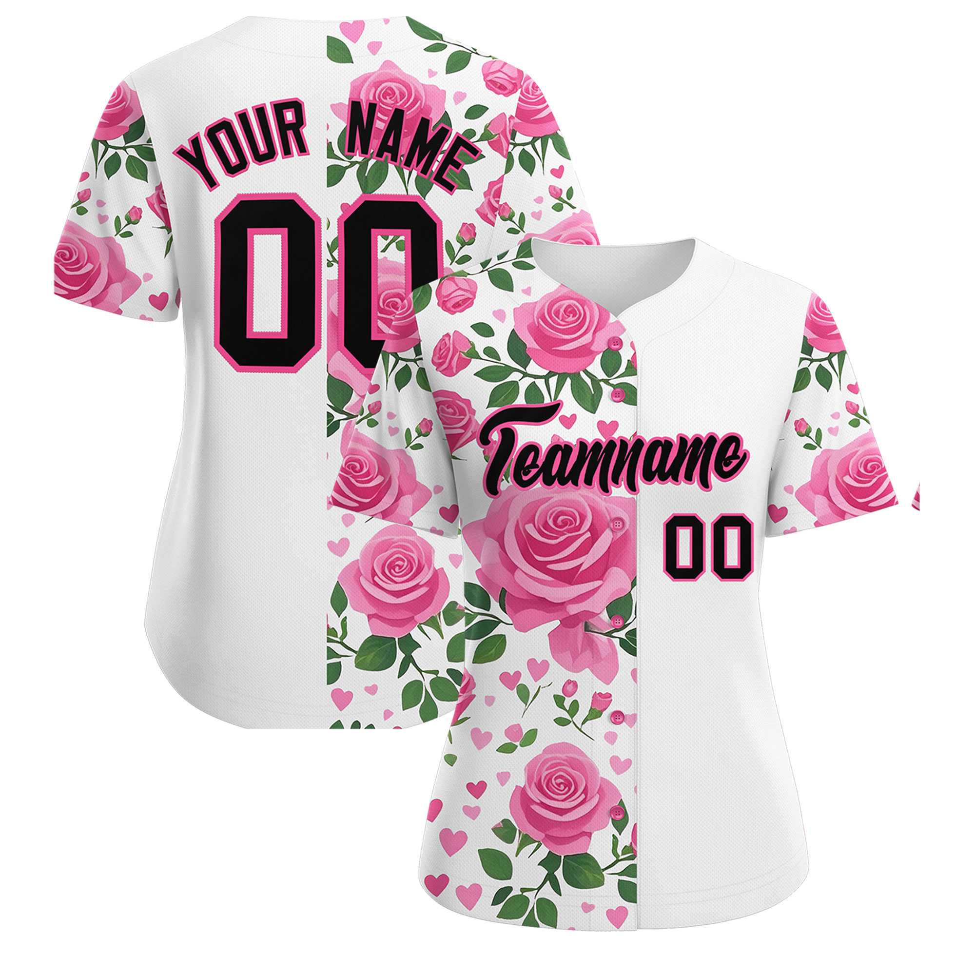 Custom White Black Breast Cancer Awareness Month Pink Ribbon Authentic Baseball Jersey for Women