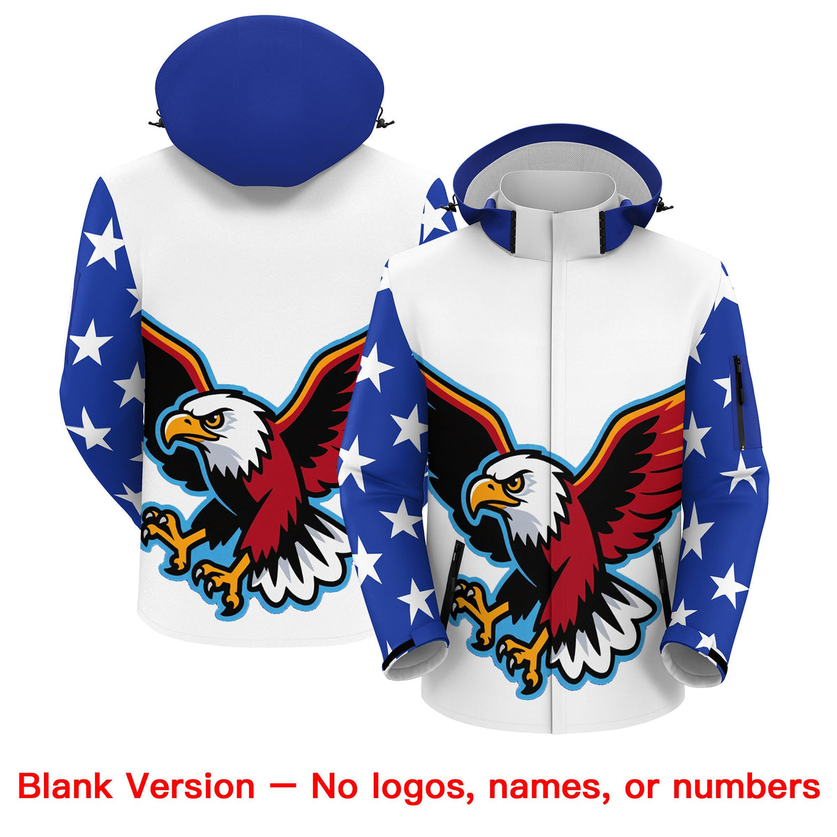 Custom White Independence Day American Flag Waterproof Jacket| KXKSHOP