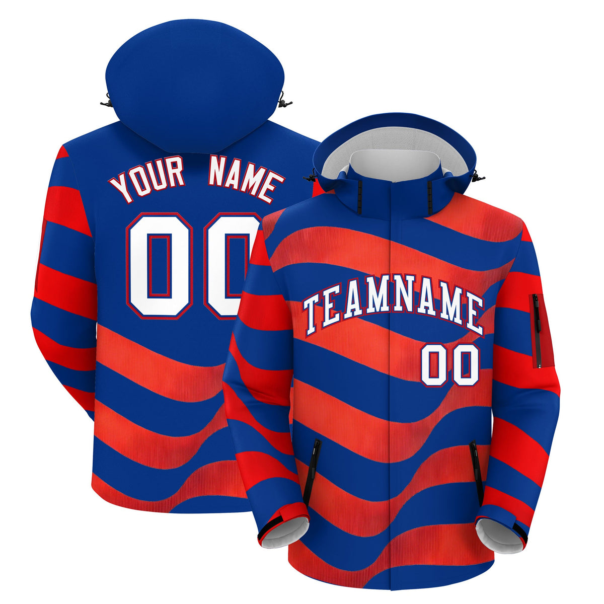 Custom Royal Blue Independence Day American Flag Waterproof Jacket| KXKSHOP