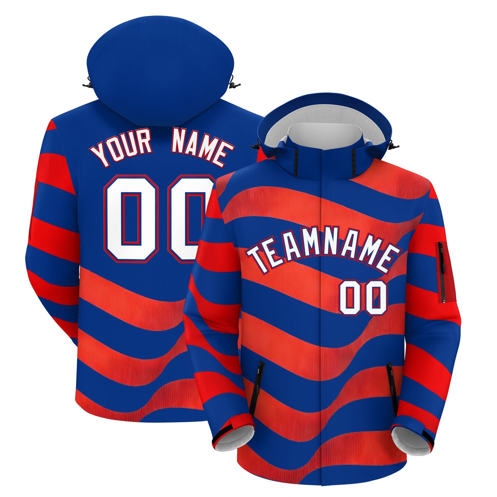 Custom Royal Blue Independence Day American Flag Waterproof Jacket| KXKSHOP