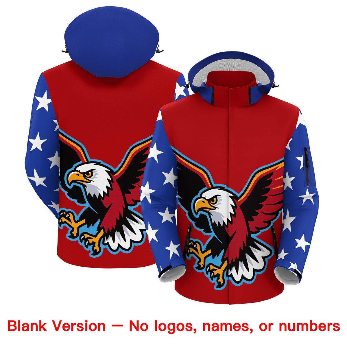 Custom Red White Independence Day American Flag Waterproof Jacket| KXKSHOP