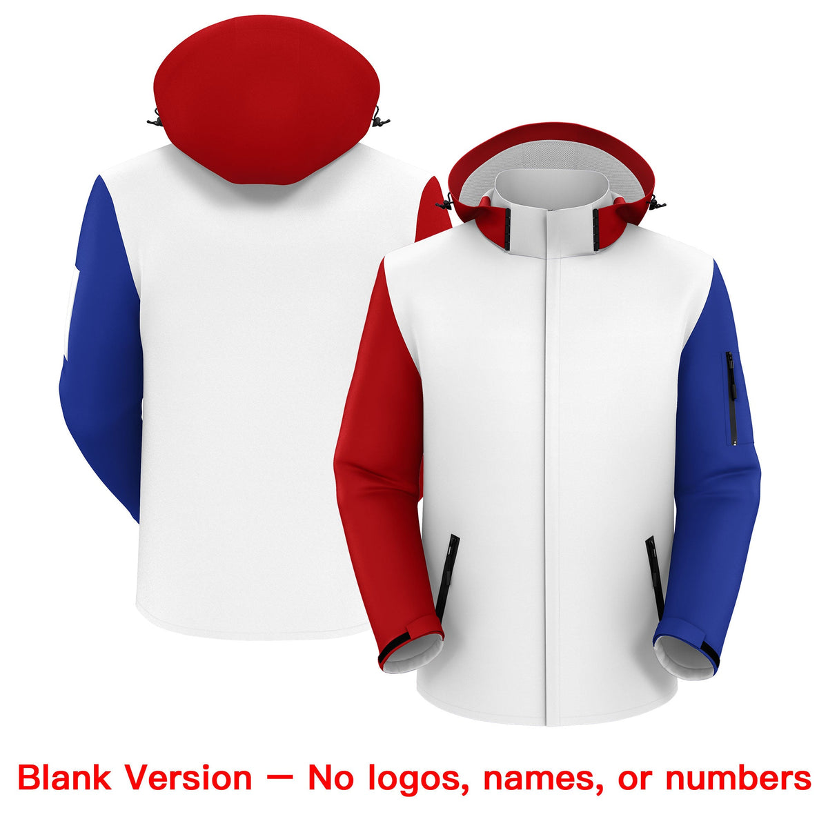 Custom White Royal Blue Independence Day American Flag Waterproof Jacket| KXKSHOP