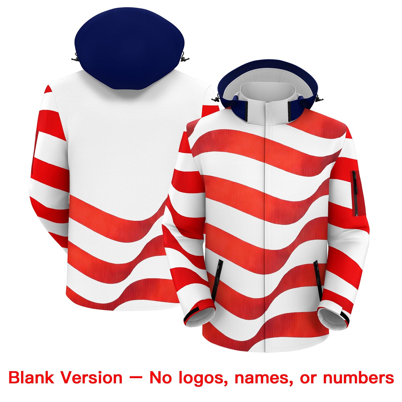 Custom White Independence Day American Flag Waterproof Jacket| KXKSHOP