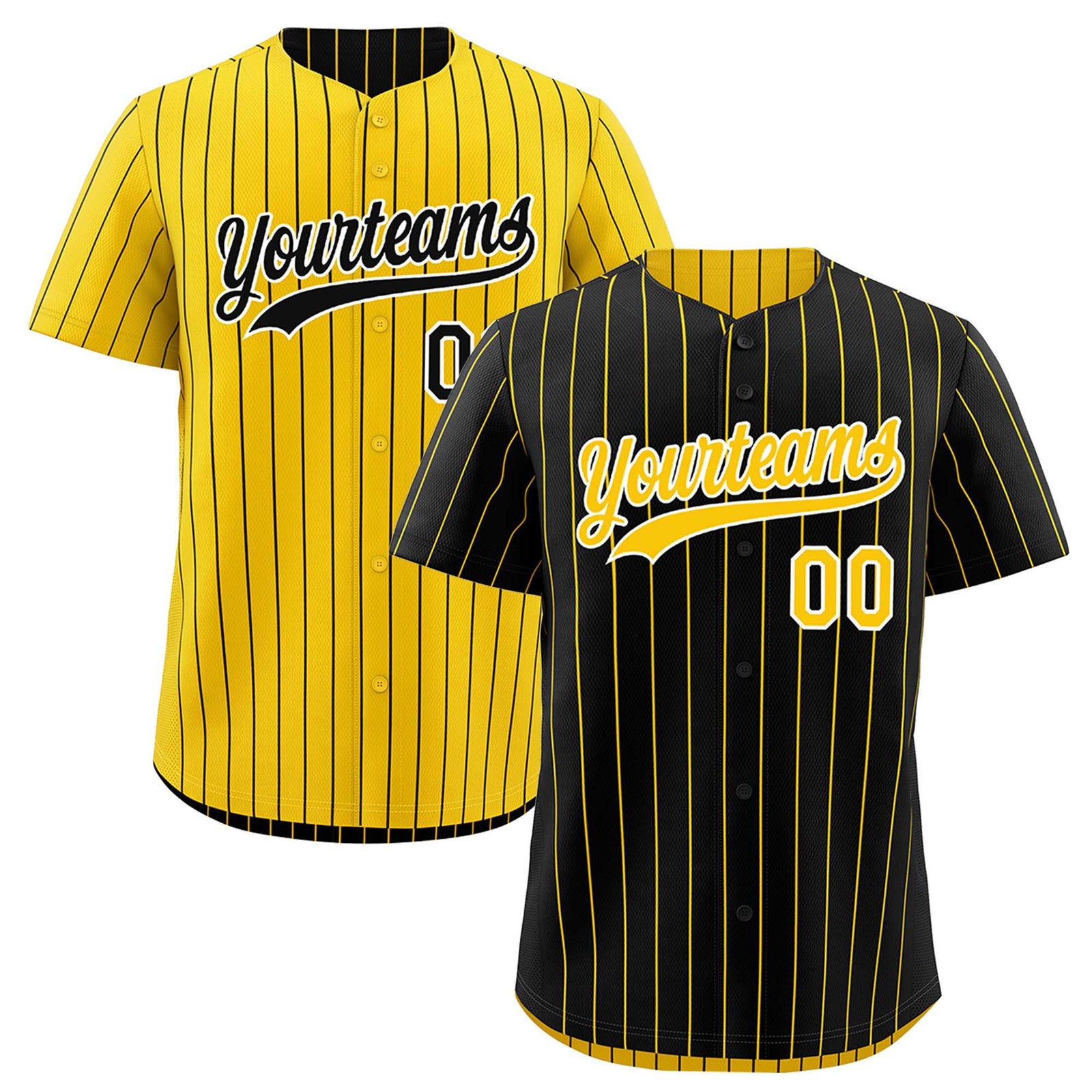 Custom Gold White Black Reversible Stripe Fashion Baseball Jersey| KXKSHOP