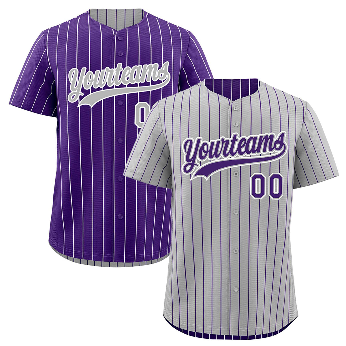 Custom Purple White Reversible Stripe Fashion Baseball Jersey| KXKSHOP