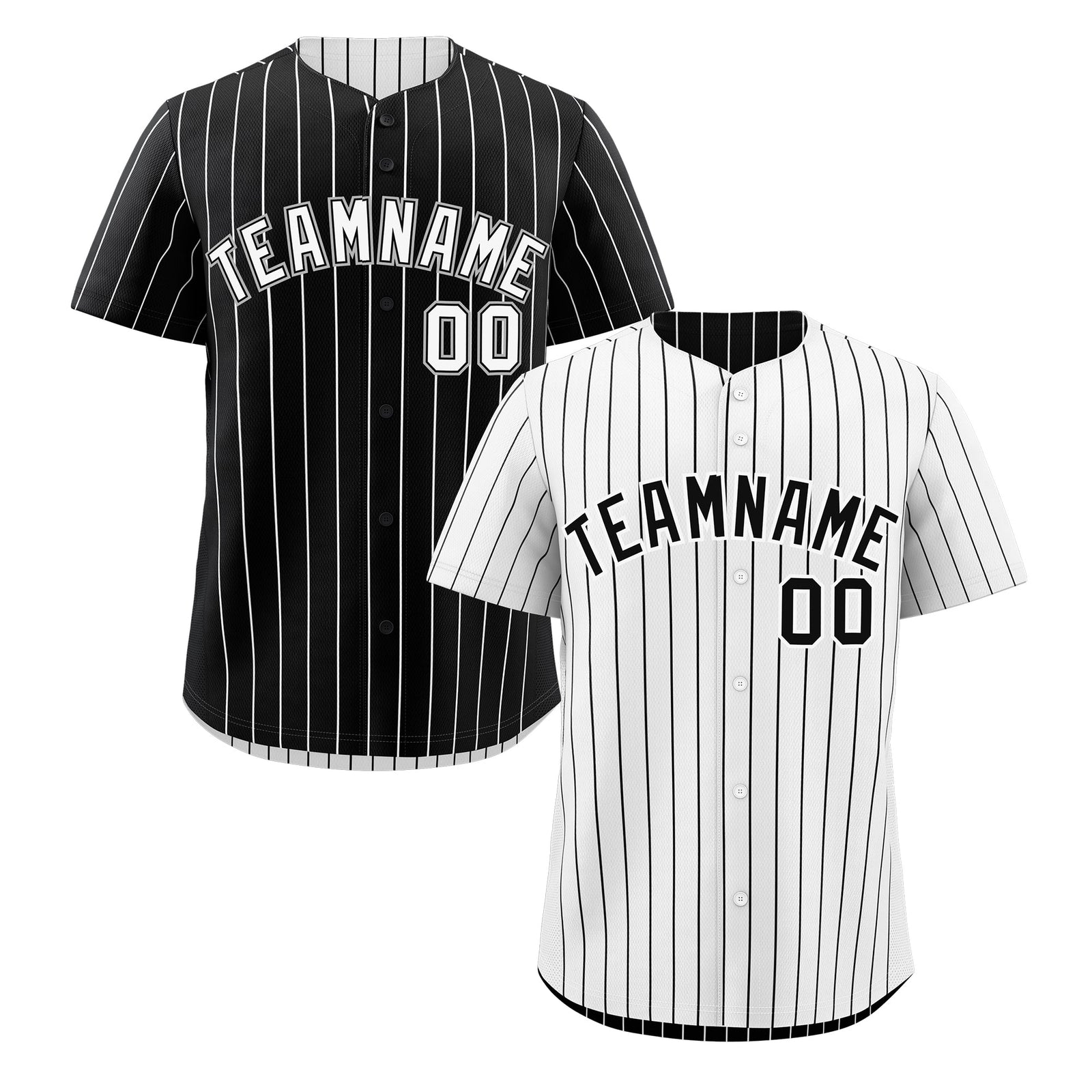 Custom Black White Reversible Stripe Fashion Baseball Jersey| KXKSHOP