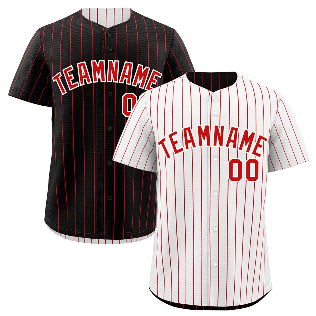 Custom Red White Reversible Stripe Fashion Baseball Jersey| KXKSHOP