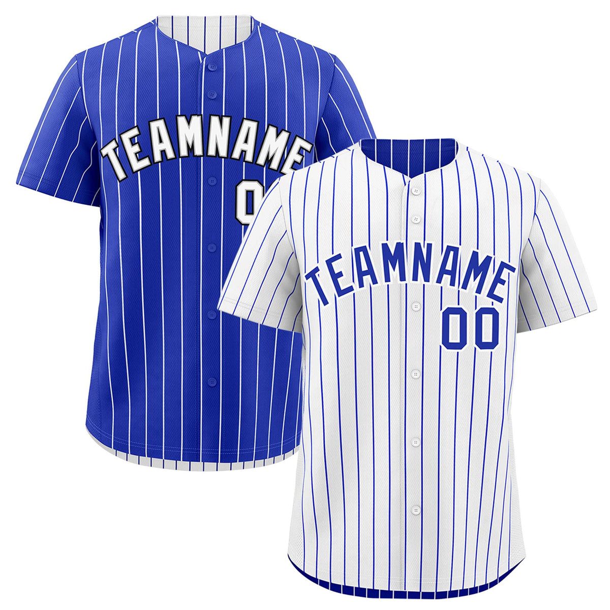 Custom Royal Blue White Black Reversible Stripe Fashion Baseball Jersey| KXKSHOP